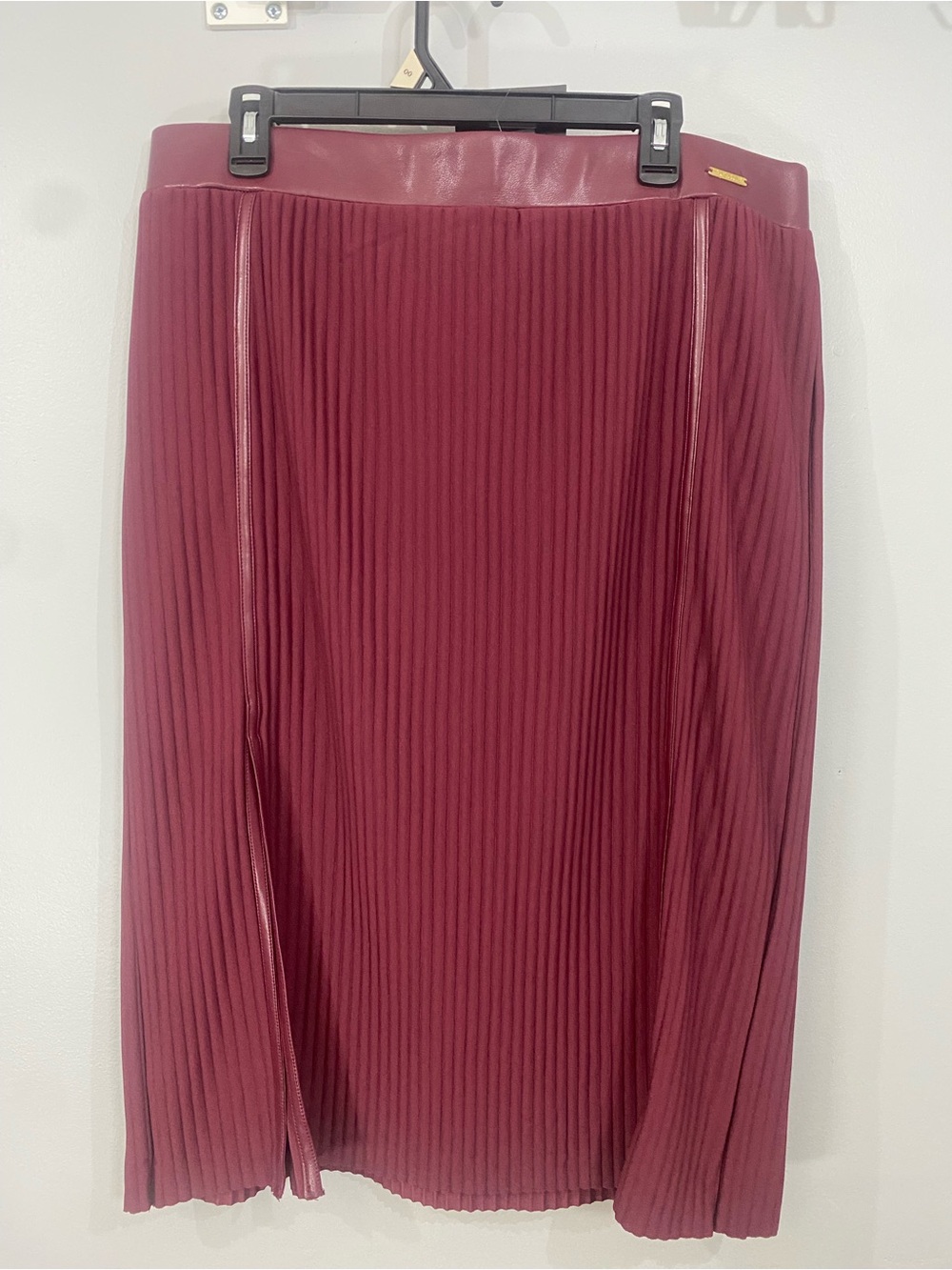Marc New York Wine Pleated Midi Skirt
